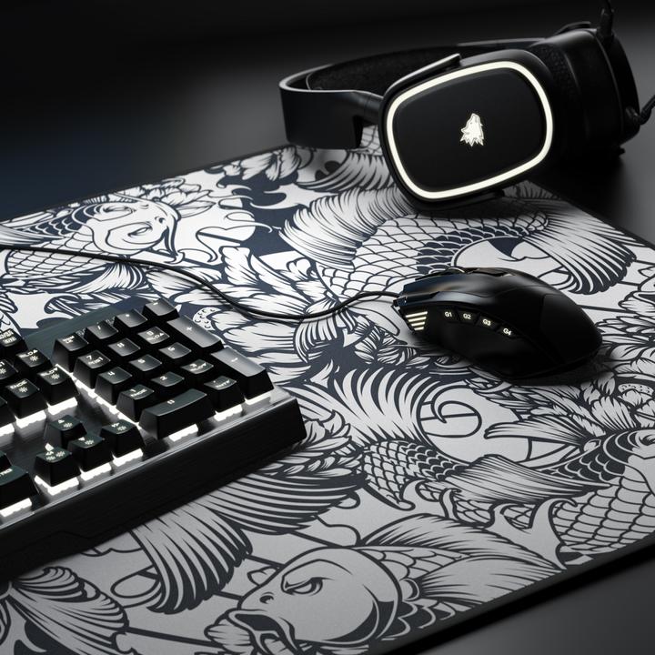 Actual product image Titanwolf Gaming Mouse Pad, 900 x 400mm XXL Mouse Mat, improves precision & speed, Koi Tattoo (XXL)