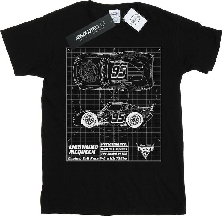 Actual product image Disney Boys Cars Lightning McQueen Blueprint T-Shirt (116)