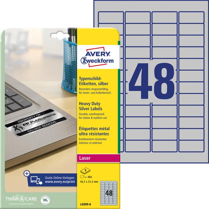 Actual product image Avery Type plate labels