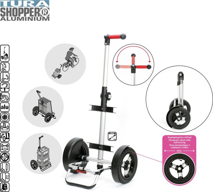 Image du produit Andersen Tura Shopper Saira chariot de courses 60 cm avec roues gonflables