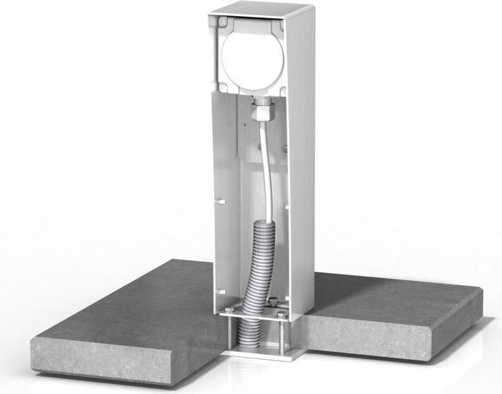Produktbild LED Werkstatt Montageplatte zu E-Socket Steckdosensäule