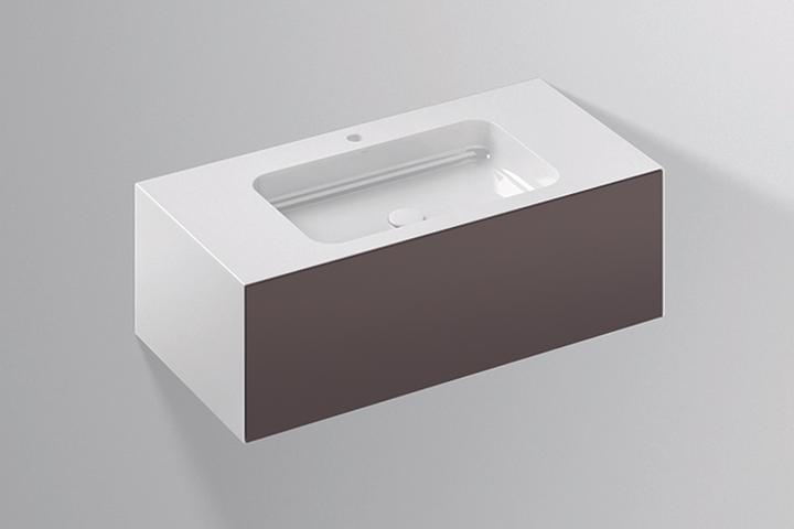Actual product image Alape WP.Folio3 washbasin, 1004x350x500mm, vanity unit 1 full extension, washbasin with tap hole, 51