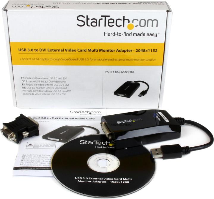 Image du produit StarTech Adaptateur Vidéo USB 3 Vers Dvi (DVI, USB-A, 7.80 cm)