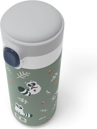 Actual product image Monbento Kids Insulated Bottle MB Pop Raccoon - 12 Oz - Leakproof - Hot/Cold Up to 12 Hours - Smal (0.36 l)