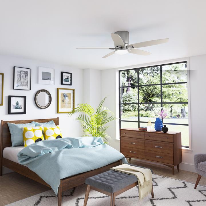 Produktbild Hunter Fans Deckenventilator Valencia Nickel mit LED & Fernbedienung (42 dB)