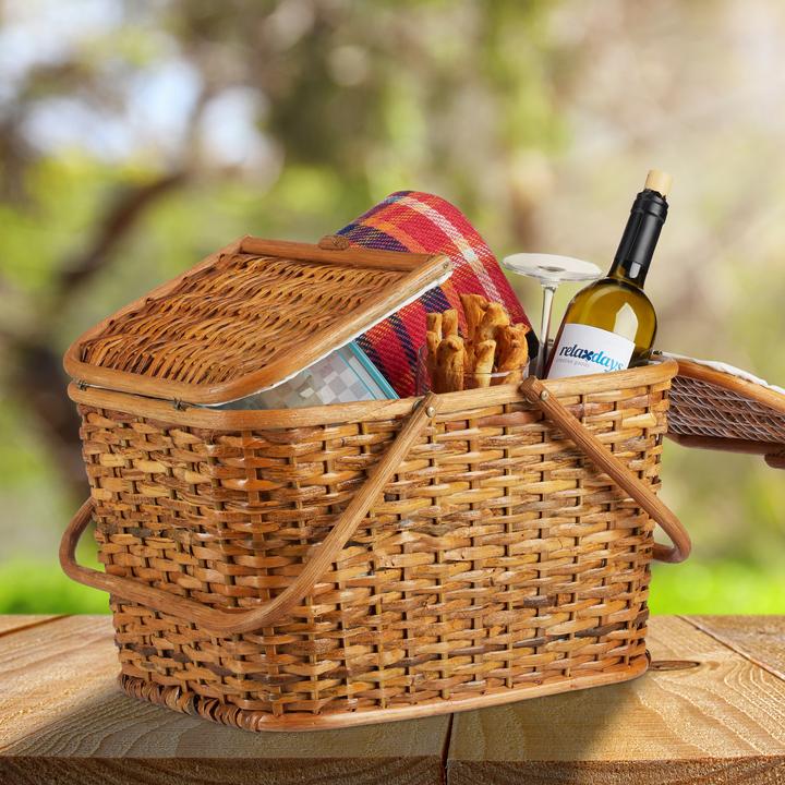 Actual product image Relaxdays Picnic Basket with Lids