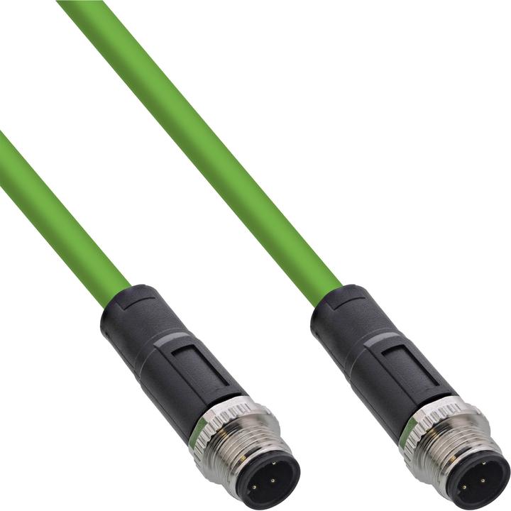 Produktbild InLine Industrie Netzwerkkabel, M12 4-pin D-kodiert Stecker/Stecker, PUR, 7,5m (SF/UTP, CAT5e, 7.50 m)