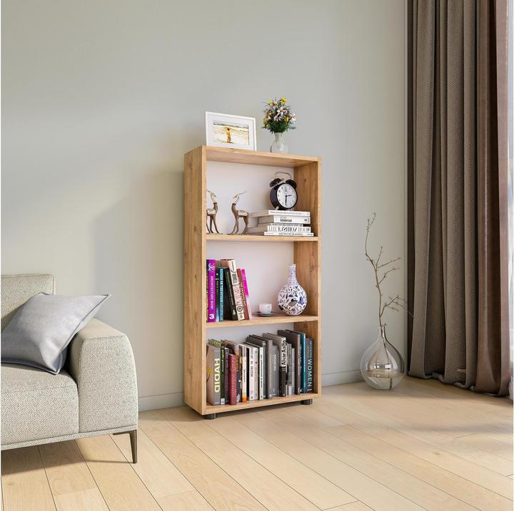 Image du produit VCM Bois Rangement Étagère sur pied Bibliothèque Déco Livres Étagère sur pied Bulas 3 compartiments (56 x 20 x 108 cm)