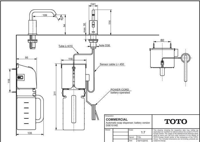 Produktbild TOTO Seifenspender automatisch chrom mit Batteriebetrieb