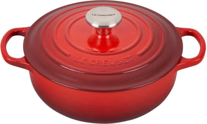 Le Creuset Sauteuse Sig 24 cm Rouge Cerise (24 cm, Poêle à frire, Fonte)
