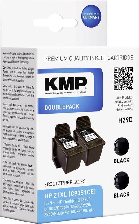 Produktbild KMP Tinte npatronen 2er Pack H29D Schwarz (BK)