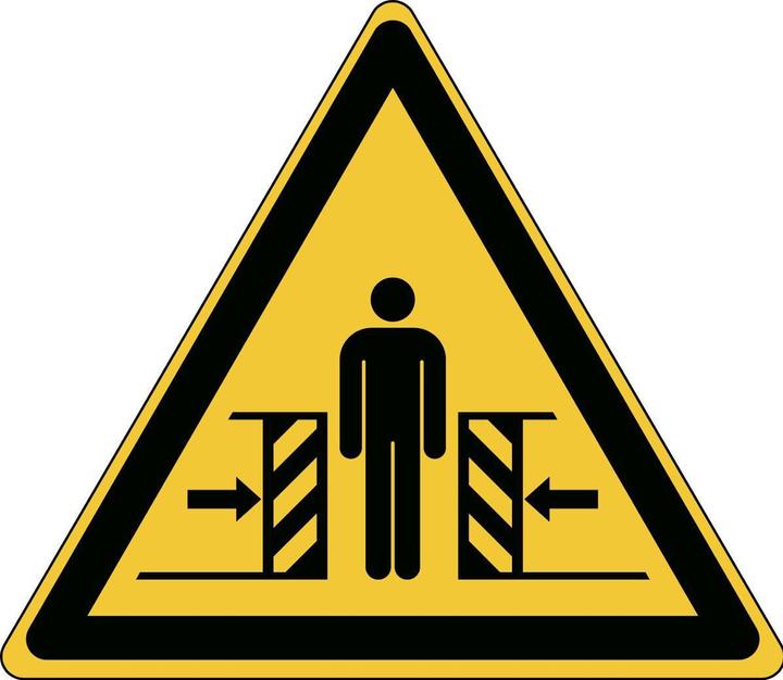 Actual product image Brady ISO safety sign - Warning of crushing hazard