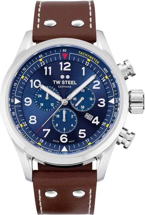 TW-Steel Steel SVS201 Volante Swiss Chronograaf 48mm (Chronograph, 48 mm)