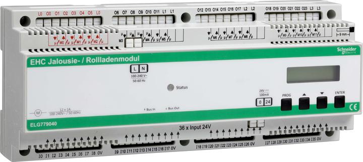 Actual product image ELSO Compact blind/roller shutter module for 12 drives DIN rail 12 PLE EHC