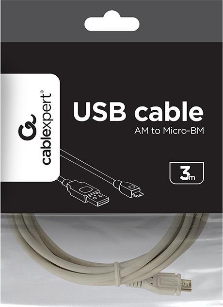 Image du produit Gembird CCP-mUSB2-AMBM-W-10 Micro-USB (3 m, USB 2.0)