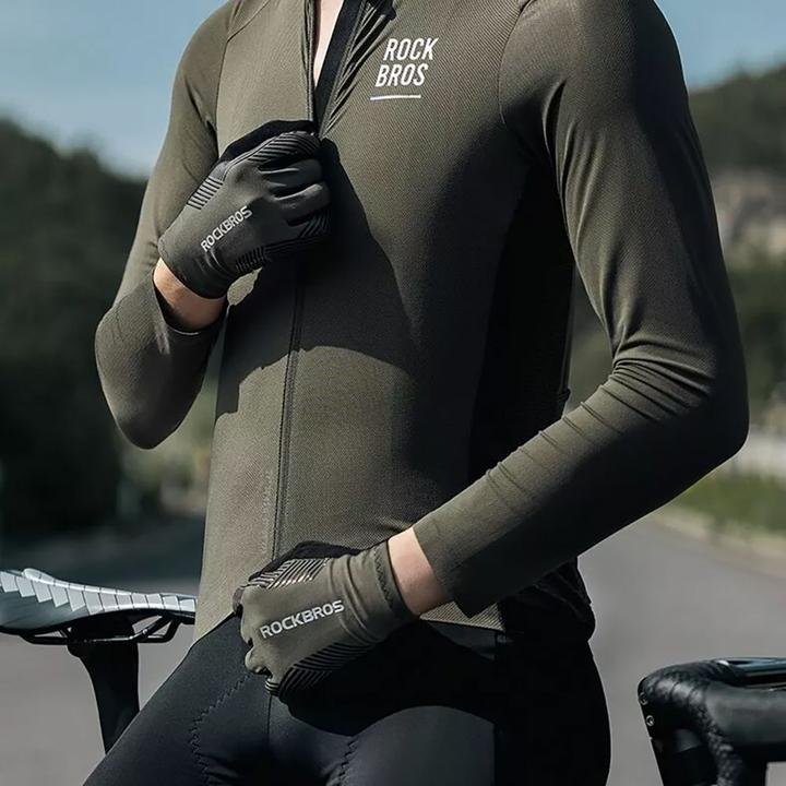 Immagine prodotto Rockbros 16110006003 guanti da ciclismo ammortizzati taglia L - verde e nero (L)