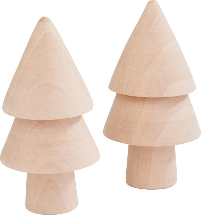 VBS Sapins en bois, 2 pcs, H 7 cm, Ø 4 cm