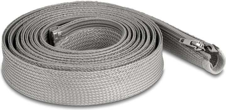 Produktbild Delock Geflechtschlauch mit Reissverschluss hitzebeständig 3 m x 30 mm grau (Kabelschlauch, 300 cm)