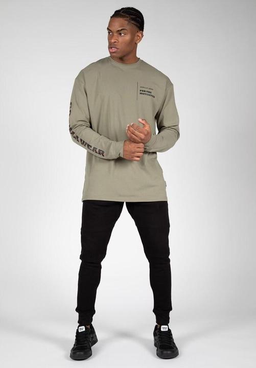 Actual product image Gorilla Wear Boise Oversized Long Sleeve Army Green (XL)