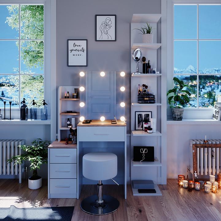 Actual product image Vicco Conrada with stool and lighting (80 x 36 x 131.5 cm)