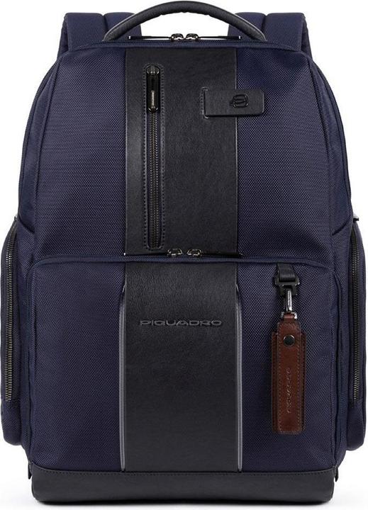 Piquadro Fast-Check Laptoprucksack aus rezykliertem Stoff mit LED Licht (29 l)
