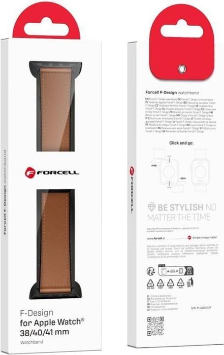 Actual product image Forcell Strap F-DESIGN FA21 eco leather strap for APPLE Watch 38 / 40 / 41 mm brown (Eco-leather)