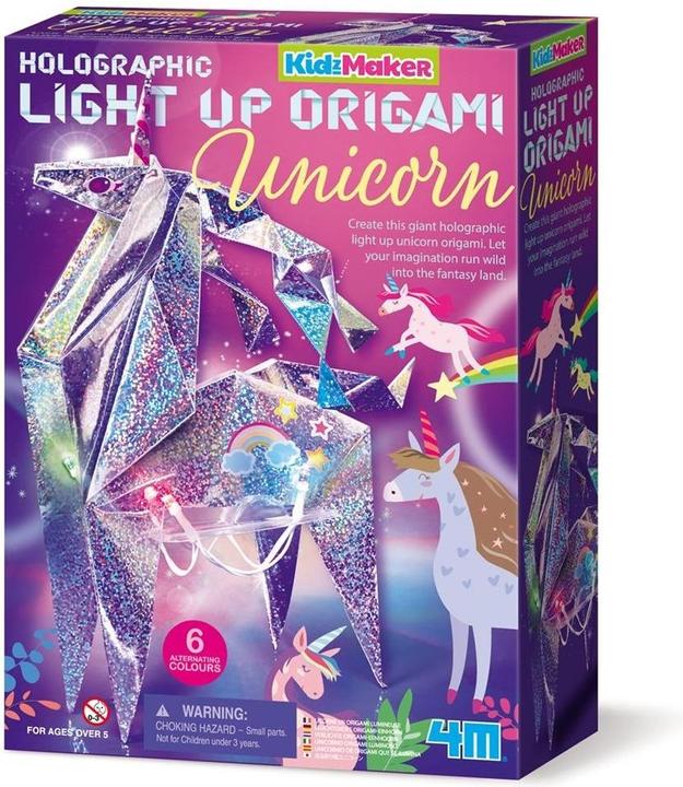 Actual product image 4M DAM KidzMaker: Origami Unicorn glowing 30cm