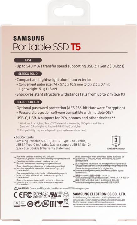 Image du produit Samsung T5 portable (1000 Go)
