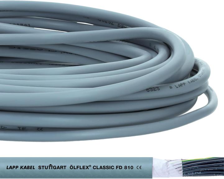Actual product image Lapp 10 Meter 0026122 ÖLFLEX CLASSIC FD 810 Steuerleitung 5x0,75 mm² grau mit grün-gelbem Schutzleit (10 m)