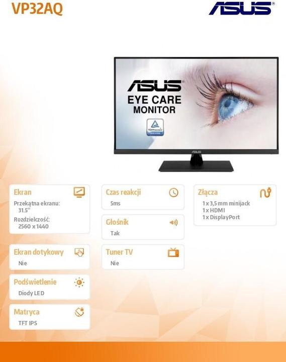 Actual product image ASUS TUF VP32AQ (2560 x 1440 pixels, 31.50")