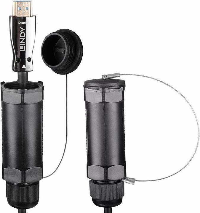 Actual product image Lindy 50m armoured Fibre Optic Hybrid HDMI 8K60 cable (50 m, HDMI)