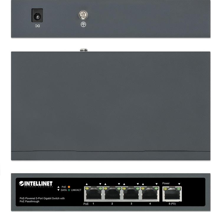 Image du produit Intellinet Commutateur Gigabit 5 ports alimenté par PoE avec PoE pass-through (5 Ports)