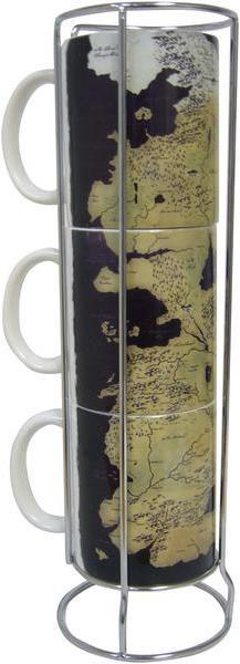 SD Toys Game of Thrones Tassen Set mit Metallständer Map Of Westeros (330 ml, 3 x)