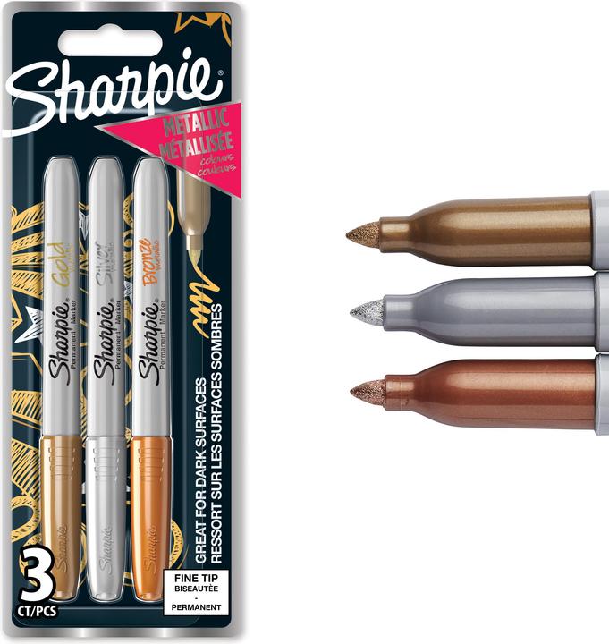 Produktbild Sharpie Feiner Permanentmarker (Silber, 1.40 mm, 3 x)