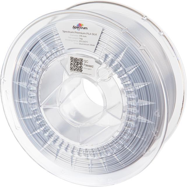 Image du produit Filament PLA SILK aluminium argent 1.0kg 1.75mm (PLA, 1.75 mm, 1000 g, Argent)