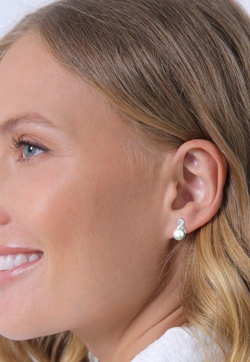 Actual product image Elli Infinity, Pearl, Pearl Earrings (925 sterling silver, Freshwater cultured pearls, Glass crystal)