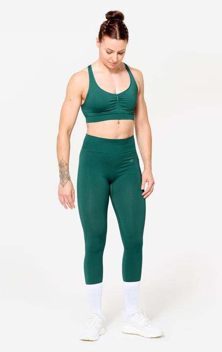 Actual product image Decathlon Sport-Bustier Damen gekreuzte Träger leichter Halt - türkis (S)