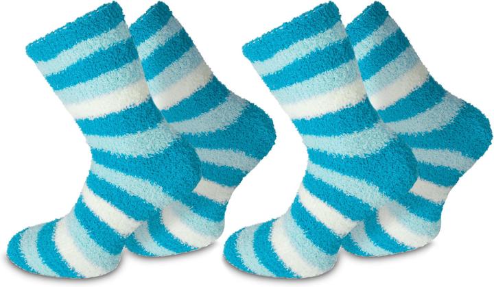 Produktbild Normani 2 Paar Kuschel-Socken Ringel Blau (2er Pack, 36 - 41)