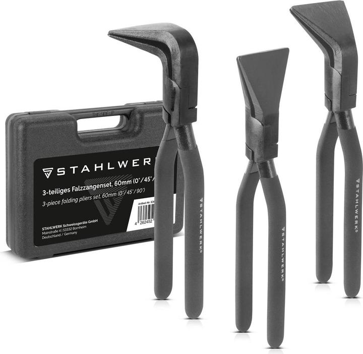 Actual product image Stahlwerk Folding pliers set 0° 45° 90° Folding pliers Sheet metal pliers Bending pliers 60 mm