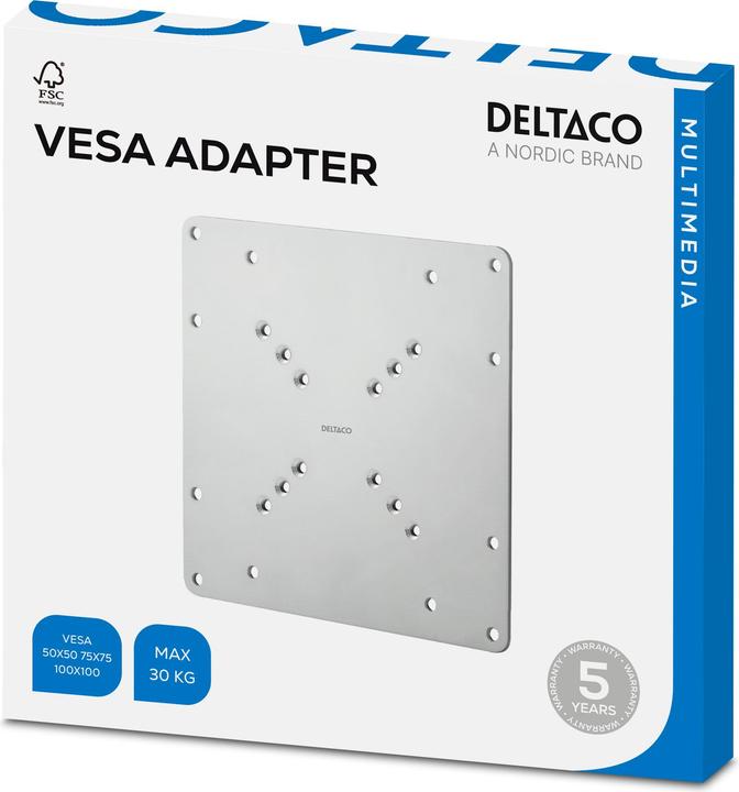 Produktbild Deltaco ARM-414 - 30 kg - 75 x 75 mm - 200 x 200 mm - Silber (Wand, 36", 30 kg)