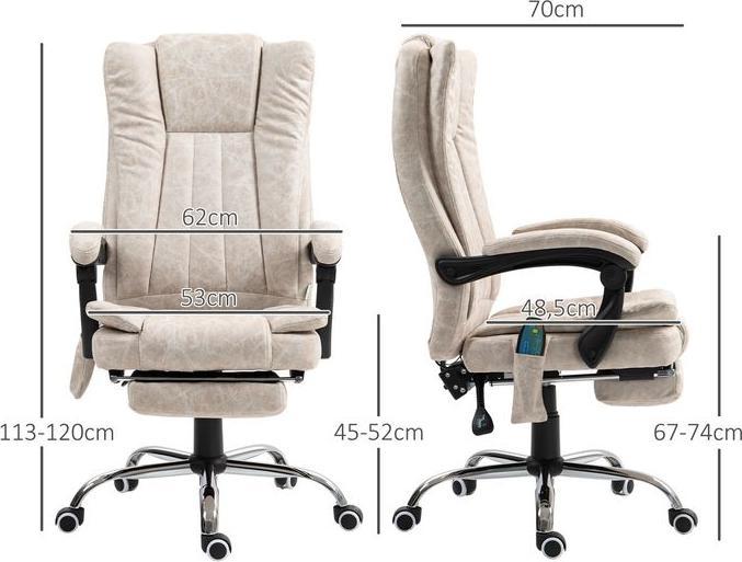 Immagine prodotto Swisshandel24 Bürostuhl mit Vibrationsmassage, Ergonomischer Schreibtischstuhl, Liegefunktion