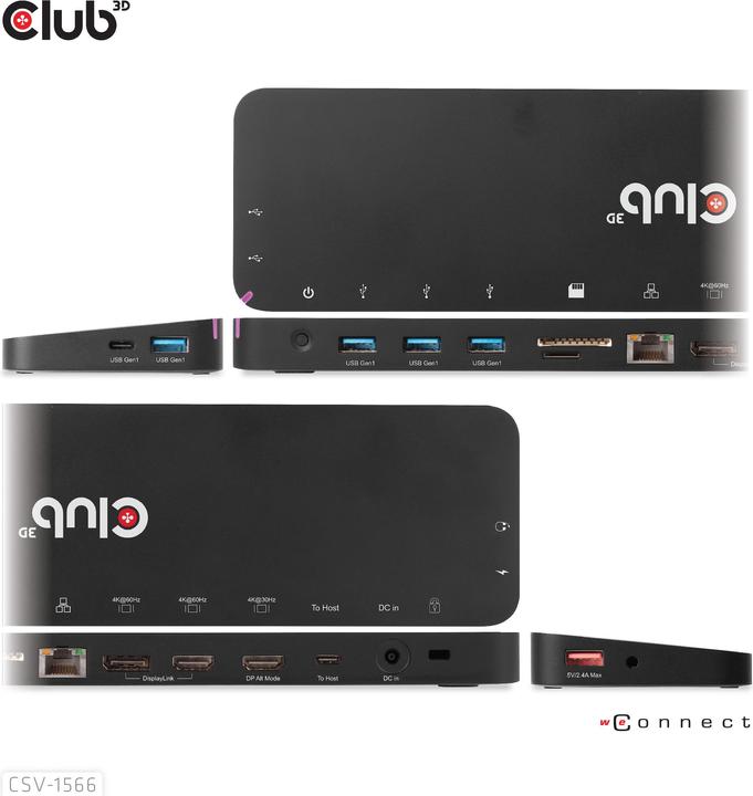Produktbild Club 3D CSV-1566 (USB-C, 4 Ports)
