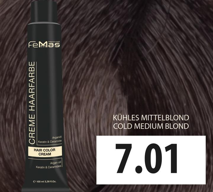 Image du produit FemMas 7.01) Coloration Blond Moyen Froid 100ml (Blond moyen froid)