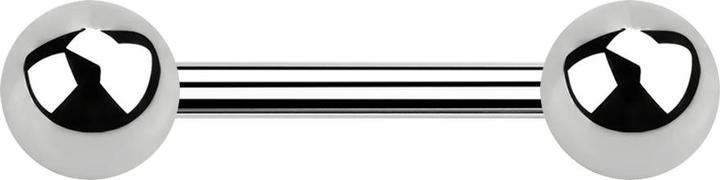 Produktbild Star Piercing Barbell silber mit zwei Kugeln (ohne Messing, Chirurgenstahl 316L)