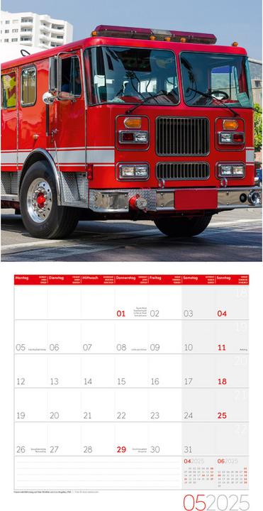 Actual product image Fire brigade calendar 2025 - 30x30 (30 x 30 cm, Hardcover, German)