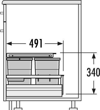 Produktbild Hailo Abfallsammler 3620511 Einsatz Separato K Mülleimer Einsatz für 50cm Schrankauszug 3fach Trennu (34 l)
