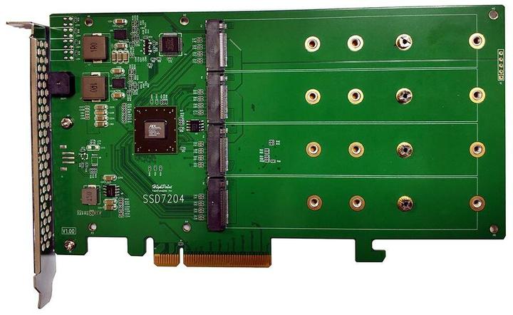 Actual product image HighPoint RAID controller SSD7204 4x M.2 NVMEx4v3, PCI-Ex8