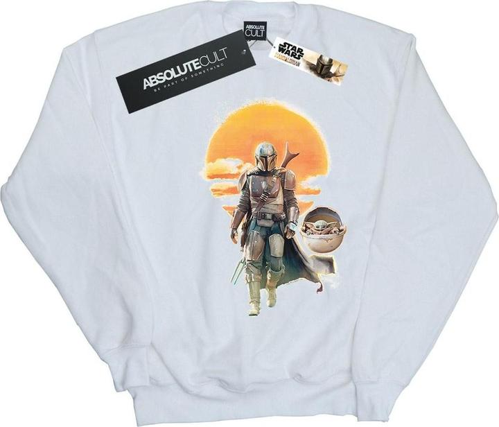 Actual product image Star Wars Mens The Mandalorian Sunset Poster Sweatshirt (M)