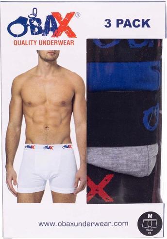 Actual product image Obax Men'S Boxer Underwear 3p Blue/Grey/Red XL (XL)