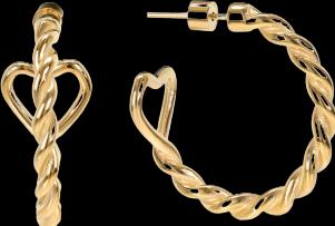 Actual product image Hey Harper Braided Heart Hoops (Stainless steel, Gold)